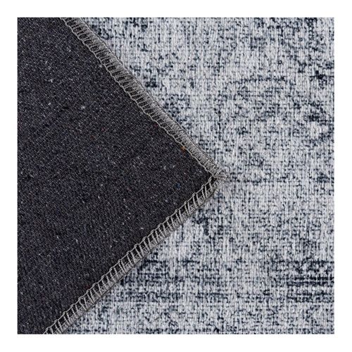 Tapis Gris Vintage Plat Rectangle Rayé Amir Gris 120x170
