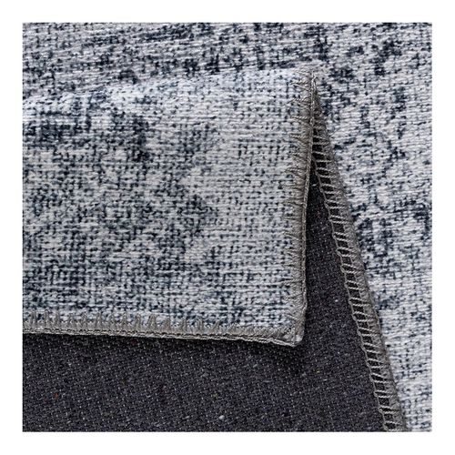 Tapis Gris Vintage Plat Rectangle Rayé Amir Gris 120x170