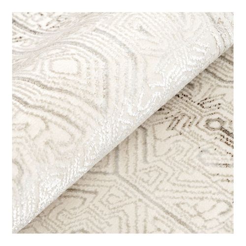 Tapis Design Avec Franges Ethnique Doux Cleo Beige 80x300