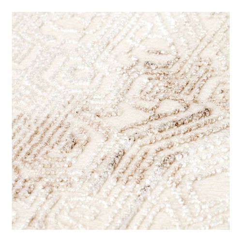 Tapis Design Avec Franges Ethnique Doux Cleo Beige 80x300