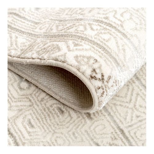 Tapis Design Avec Franges Ethnique Doux Cleo Beige 80x300