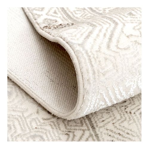 Tapis Design Avec Franges Ethnique Doux Cleo Beige 80x300