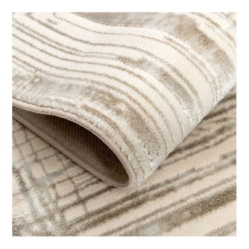 Tapis Vintage Rayé Doux Avec Franges Sana Beige 80x300