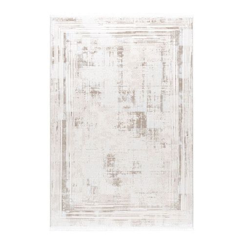 Tapis Vintage Rayé Doux Avec Franges Sana Beige 80x300