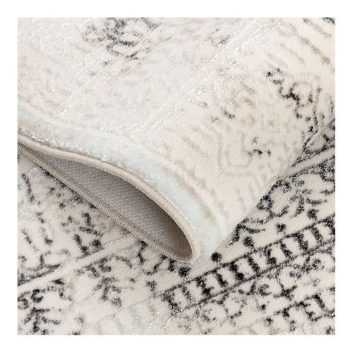 Tapis Vintage Avec Franges Doux Rayé Jasper Gris 80x300