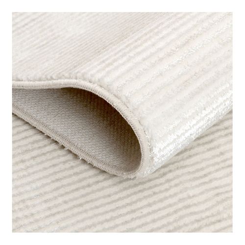 Tapis Moderne Doux Rayé Avec Franges Lars Crème 80x300