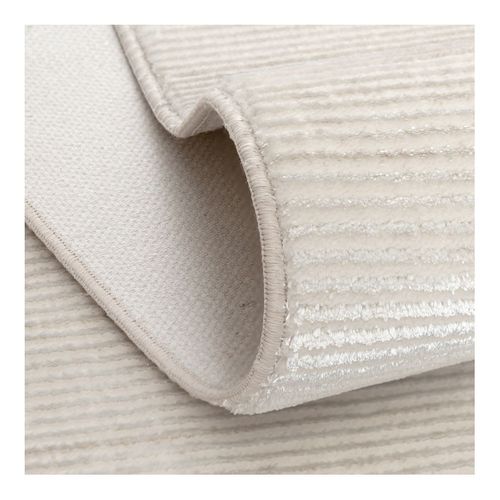 Tapis Moderne Doux Rayé Avec Franges Lars Crème 80x300