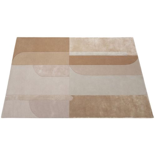 Tapis Laine Et Viscose Tufté Main Moderne Carmen Beige 200x300