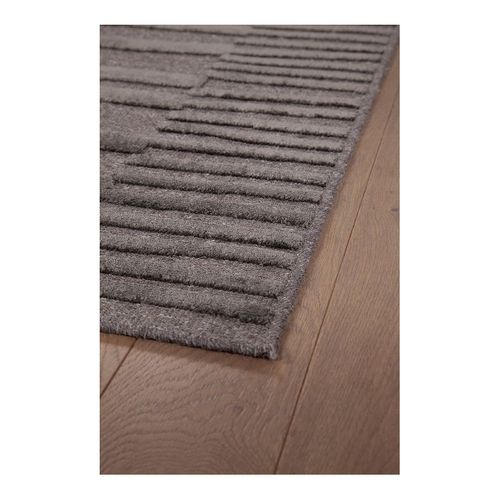Tapis Moderne Laine Et Viscose Effet 3d Abstrait Indiana Anthracite 200x290