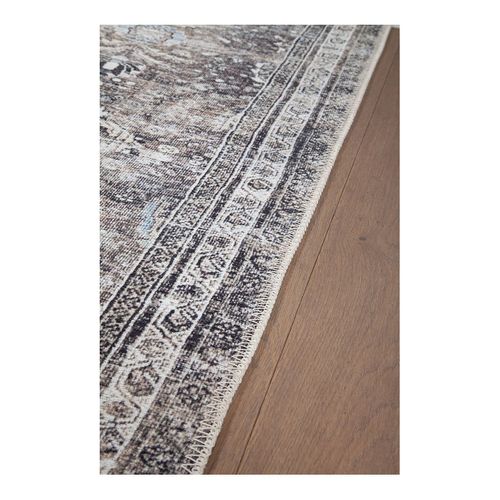 Tapis Rayé Vintage Plat Rectangle Livio Gris 200x300