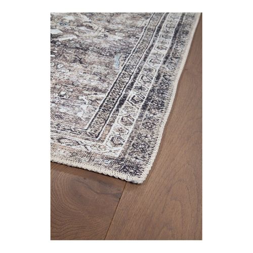 Tapis Rayé Vintage Plat Rectangle Livio Gris 200x300