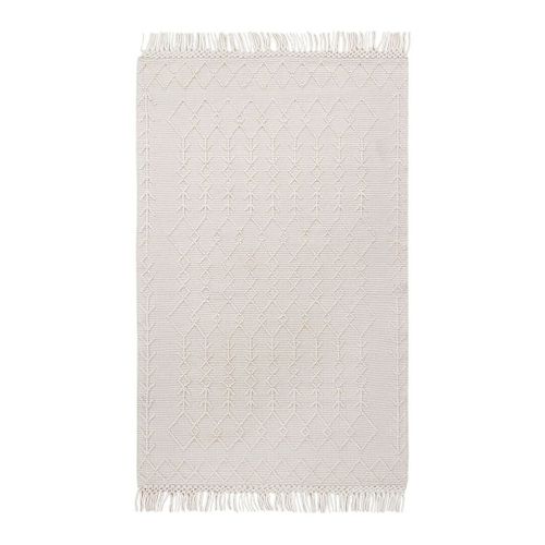 Tapis Berbère Plat Ethnique Laine Et Coton Rica Crème 60x120