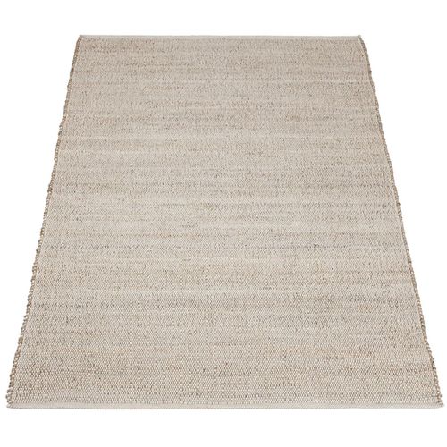Tapis Jute Et Coton Plat Moderne Blanc Kenza Blanc 140x200
