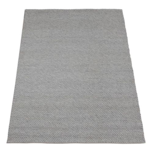 Tapis Noué Main Uni Moderne Rectangle Riga Argenté 160x230
