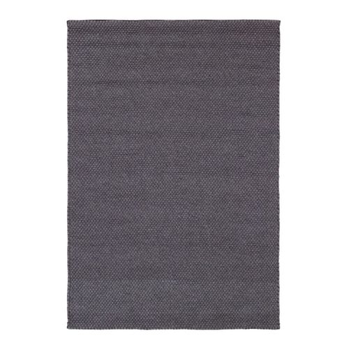 Tapis Noué Main Uni Moderne Rectangle Riga Charbon 160x230