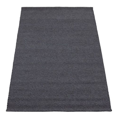 Tapis Noué Main Uni Moderne Rectangle Riga Charbon 160x230