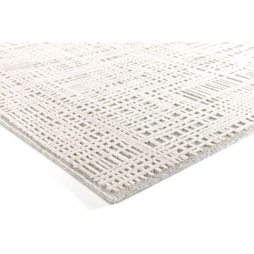 Tapis Laine Et Viscose Moderne Rayé Soan Ivoire 280x380