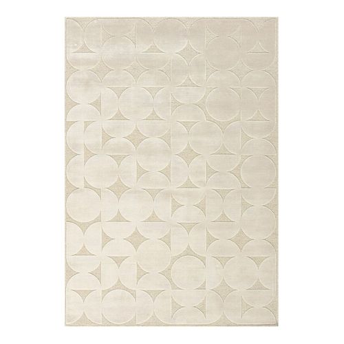 Tapis Géométrique Moderne Laine Et Viscose Nelle Ivoire 280x380