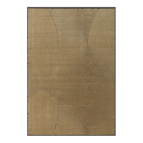 Tapis Moderne Laine Et Viscose Courbe Native Doré 240x340