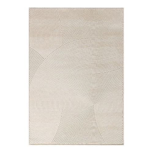 Tapis Moderne Laine Et Viscose Courbe Native Ivoire 280x380