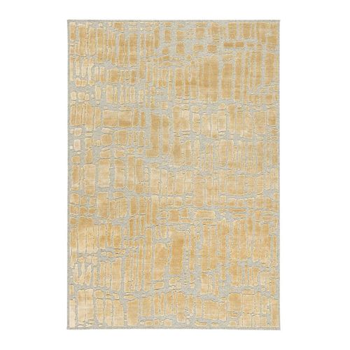 Tapis Laine Et Viscose Moderne Courbe Moda Doré 160x230