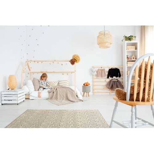 Tapis Laine Et Viscose Moderne Courbe Moda Beige 200x290