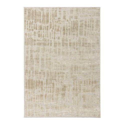 Tapis Viscose Et Laine Moderne Rayé Lyz Beige 280x380