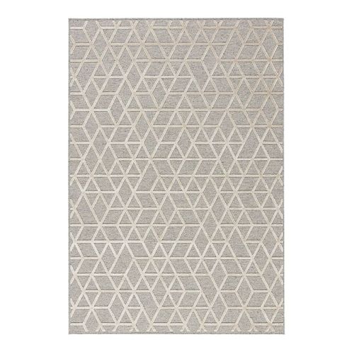 Tapis Scandinave Laine Et Viscose Géométrique Boubou Blanc Cassé 200x290