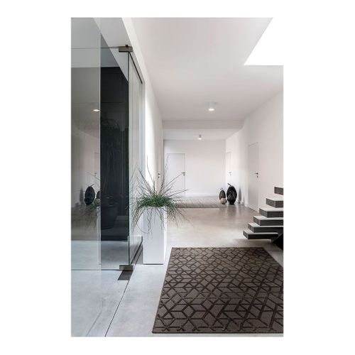 Tapis Scandinave Laine Et Viscose Géométrique Boubou Anthracite 200x290