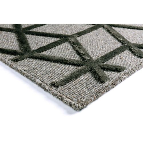 Tapis Scandinave Laine Et Viscose Géométrique Boubou Anthracite 280x380