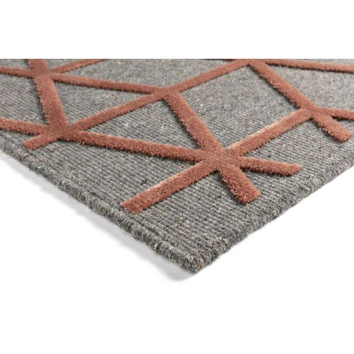 Tapis Scandinave Laine Et Viscose Géométrique Boubou Rouge 280x380