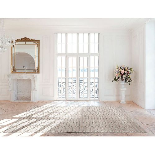 Tapis Graphique Laine Et Viscose Scandinave Modernina Beige 200x290