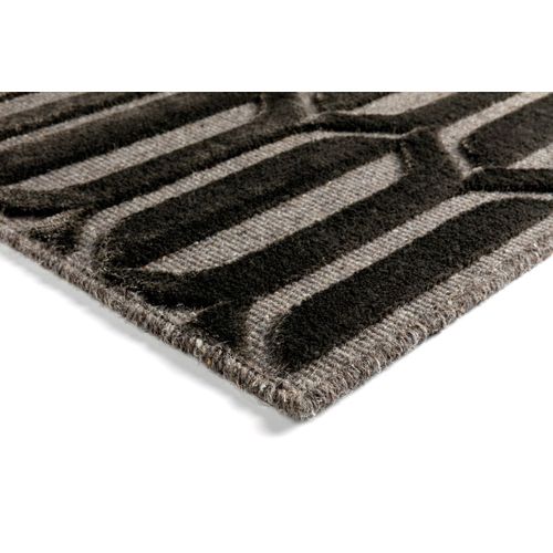 Tapis Graphique Laine Et Viscose Scandinave Modernina Anthracite 280x380