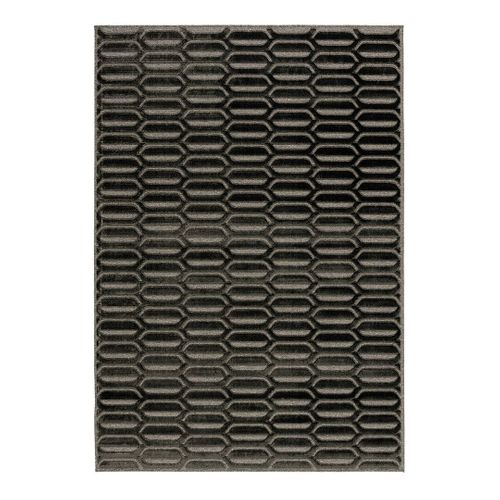Tapis Graphique Laine Et Viscose Scandinave Modernina Anthracite 280x380