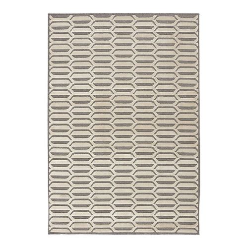 Tapis Graphique Laine Et Viscose Scandinave Modernina Gris 280x380