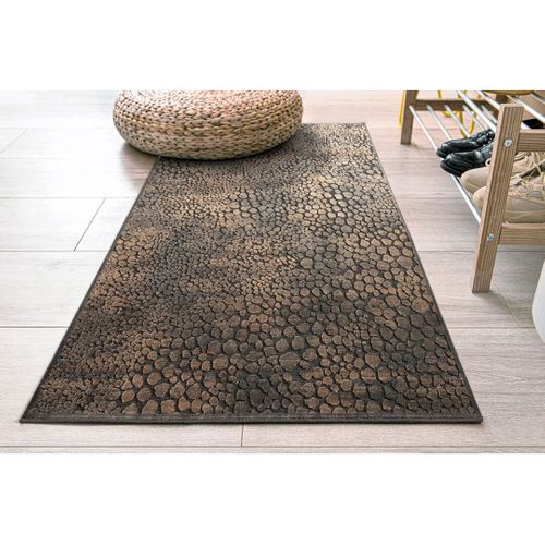 Tapis Effet 3d Moderne Rectangle Abstrait Astrid Marron 280x380