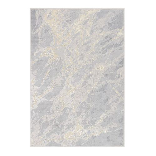 Tapis Abstrait Effet 3d Design Intérieur Eddie Argenté 160x230