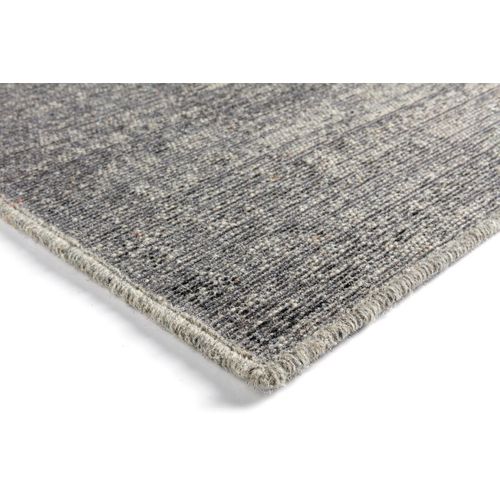 Tapis Vintage Laine Et Viscose Rayé Smooth Gris 200x290