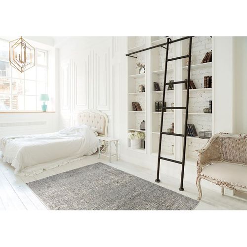 Tapis Viscose Et Laine Vintage Rayé Justine Gris 280x380