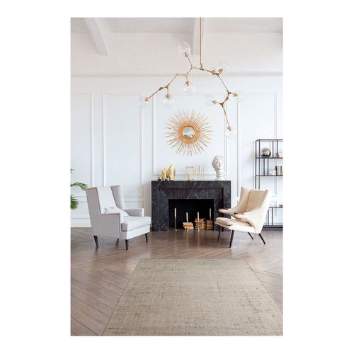 Tapis Viscose Et Laine Vintage Rayé Justine Beige 280x380