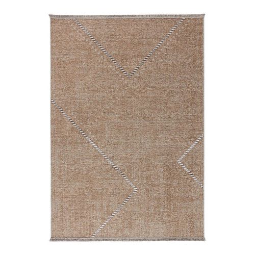 Tapis Laine Et Viscose Berbère Avec Franges Ethnique Solenna Bronze 280x380