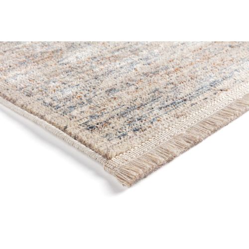 Tapis Vintage Avec Franges Rayé Rectangle Heriz Blanc Cassé 280x380