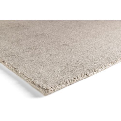 Tapis Tissé Main Nylon Recyclé Uni Moderne Linen Argenté 160x230