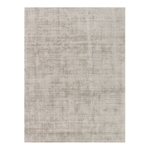 Tapis Tissé Main Nylon Recyclé Uni Moderne Linen Argenté 200x290