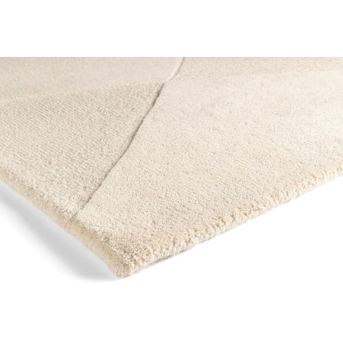 Tapis Laine Tissé Main Moderne Effet 3d Rectangle Jade Blanc Cassé 240x340
