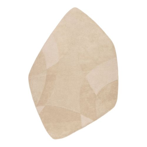 Tapis Forme Pierre Tissé Main Moderne Laine Effet 3d Ester Beige Foncé 200x290