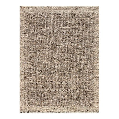 Tapis Laine Tissé Main Design Poils Ras Charliz Marron 240x340