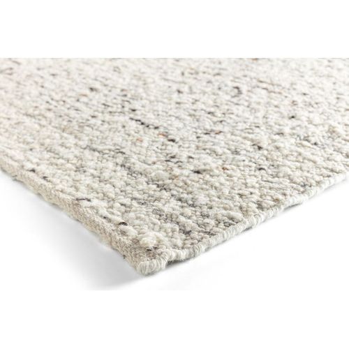 Tapis Laine Tissé Main Design Poils Ras Charliz Blanc 240x340