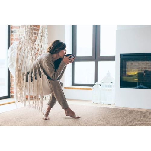 Tapis Tissé Main Moderne Rectangle Uni Mana Taupe 200x290