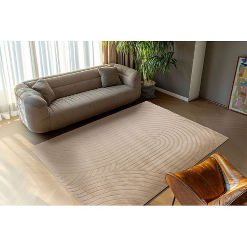 Tapis Doux Scandinave Graphique Effet 3d Pela Beige 200x290